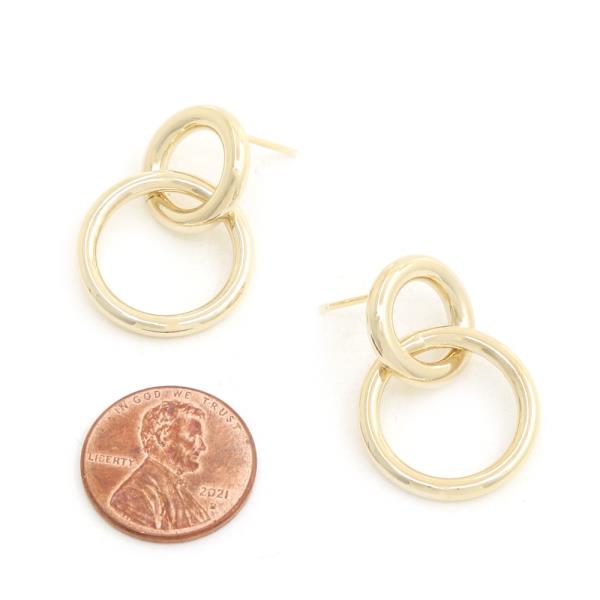 SODAJO DOUBLE CIRCLE GOLD DIPPED EARRING