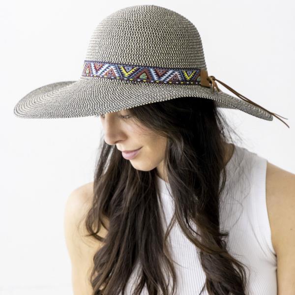 AZTEC BAND FLOPPY SUN HAT