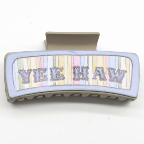 FAUX LEATHER YEE HAW HAIR CLAW JAW CLIPS