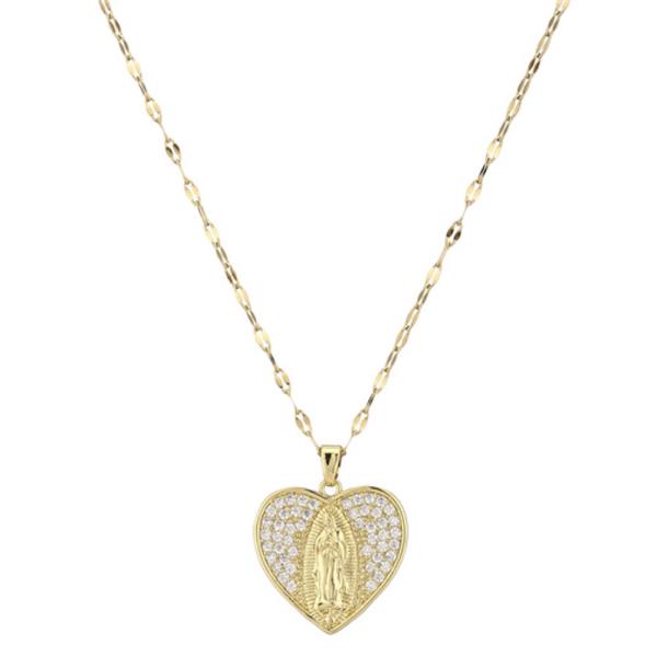 HEART GUADALUPE PENDANT NECKLACE