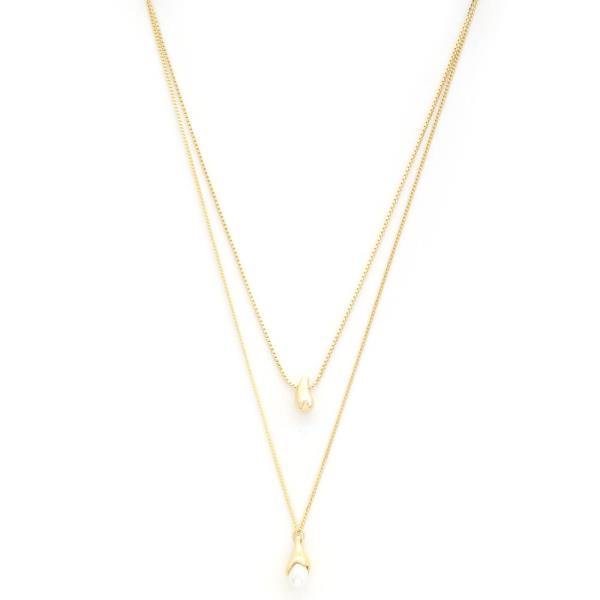 SODAJO PEARL DOME LAYERED GOLD DIPPED NECKLACE