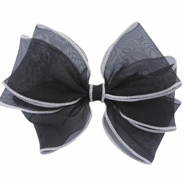 MESH RIBBON HAIR BOW PIN