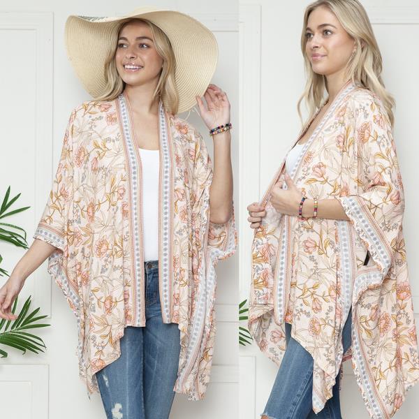 THE PAISLEY PEACH LONG DUSTER WITH A RUFFLE BOTTOM EDGE
