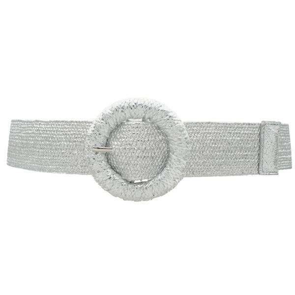 METALLIC WRAPPED CIRCLE ELASTIC STRAW BELT