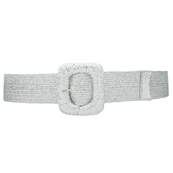 PLUS METALLIC WRAPPED RECTANGLE ELASTIC STRAW BELT