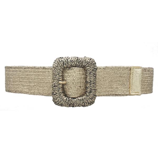 PLUS METALLIC WRAPPED RECTANGLE ELASTIC STRAW BELT