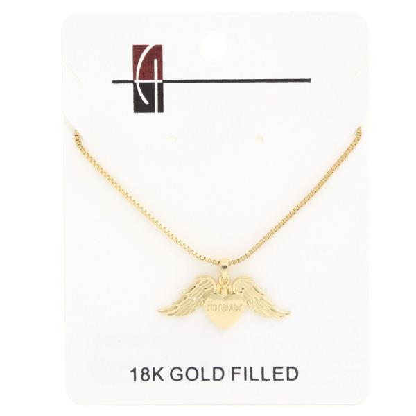 18K GOLD DIPPED FOREVER WING PENDANT NECKLACE