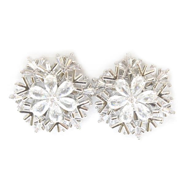 RHINESTONE SNOWFLAKE DANGLE EARRING