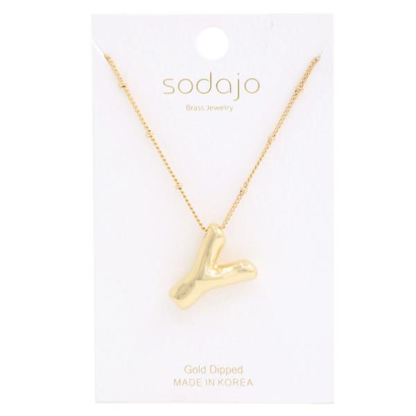 GOLD DIPPED BUBBLE INITIAL NECKLACE