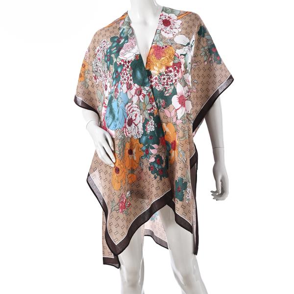 FLOWER PATTERN KIMONO COVER UP