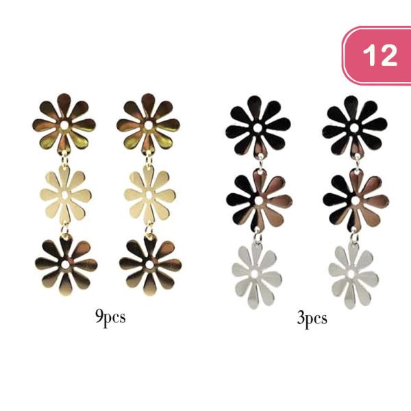 FLOWER DANGLE EARRING (12 UNITS)