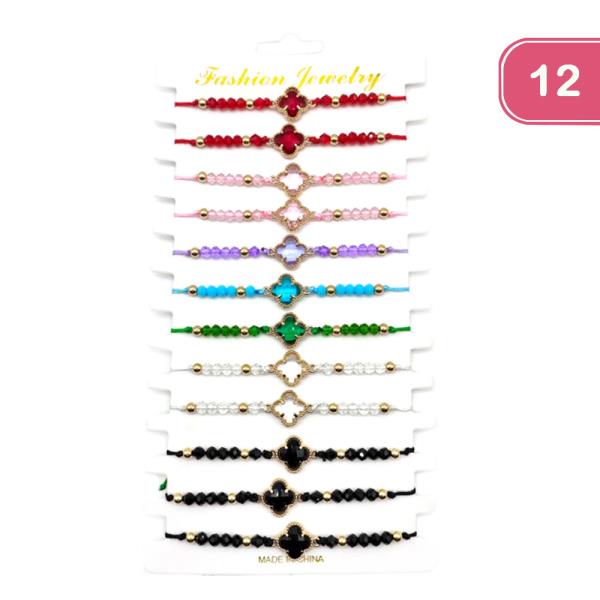 BEADED CLOVER BRACELET (12 UNITS)