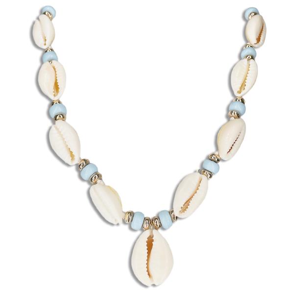 SEA LIFE SHELL COWRIE BEADS NECKLACE