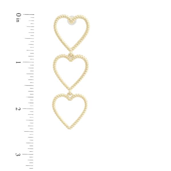 TRIPLE HEART METAL EARRING