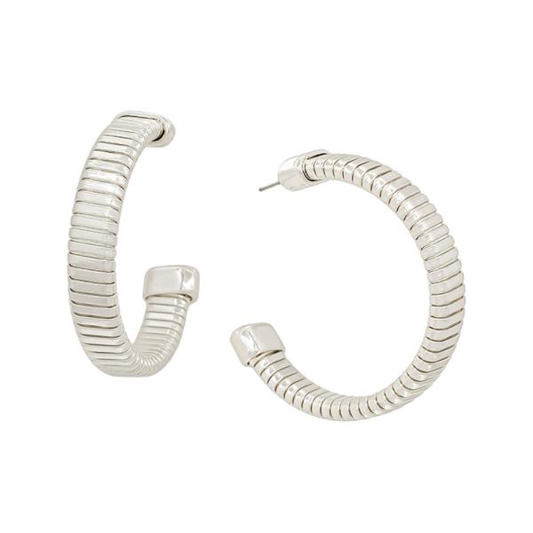 SNAKE CH MT HOOP (8MM WIDTH) EARRING