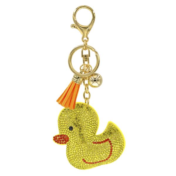 RHINESTONE CHICK KEYCHAIN WITH TASSEL