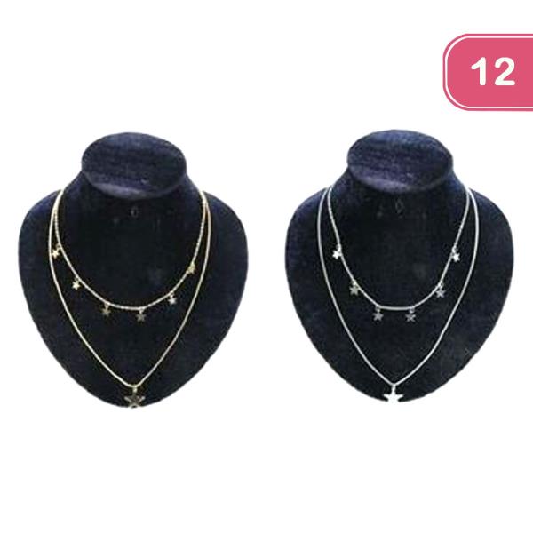 TWO LAYERED STAR NECKLACE (12 UNITS)
