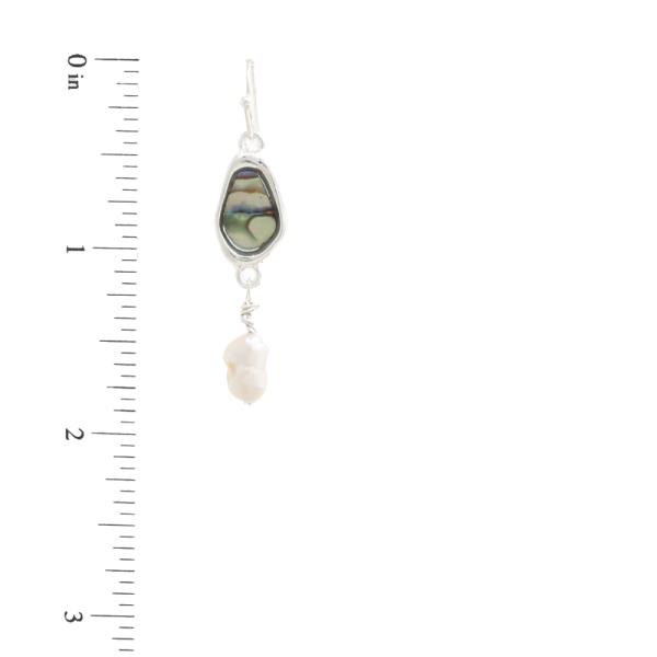 ABALONE PEARL BEAD DANGLE EARRING