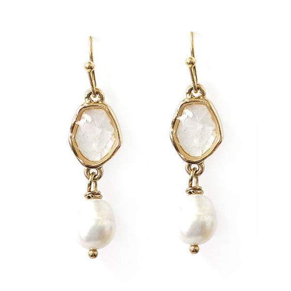 ABALONE PEARL BEAD DANGLE EARRING