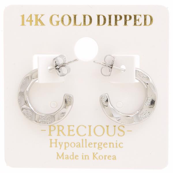 14K GOLD DIPPED C HOOP EARRING