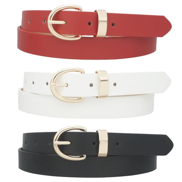 PLUS HOLLOW BACK U BUCKLE TRIO BELT