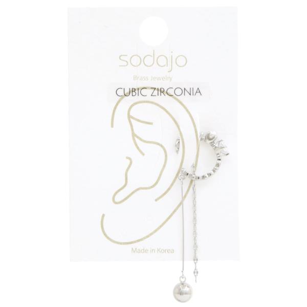 SODAJO CZ BALL BEAD METAL EAR CUFF