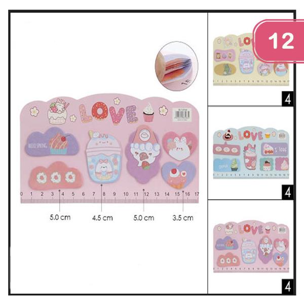 ASSORTED LOVE MINI STICKY NOTE (12 UNITS)