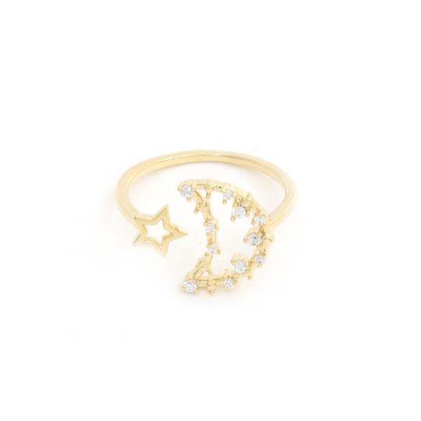 SODAJO MOON STAR ADJUSTABLE GOLD DIPPED RING