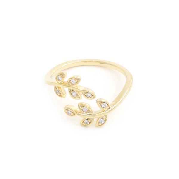 SODAJO LEAF PATTERN ADJUSTABLE GOLD DIPPED RING