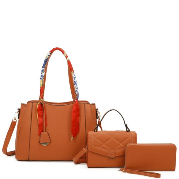 3IN1 CHIC SATCHEL W HANDLE BAG AND WALLET SET