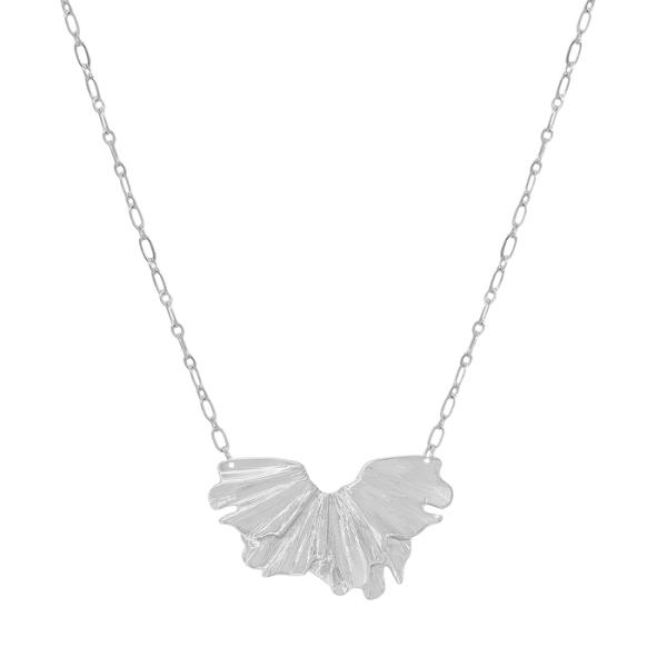 FANNED SHAPED METAL PENDANT NECKLACE