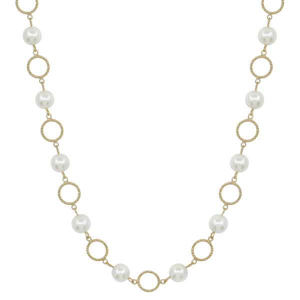 PEARL CIRCLE WIRE NECKLACE