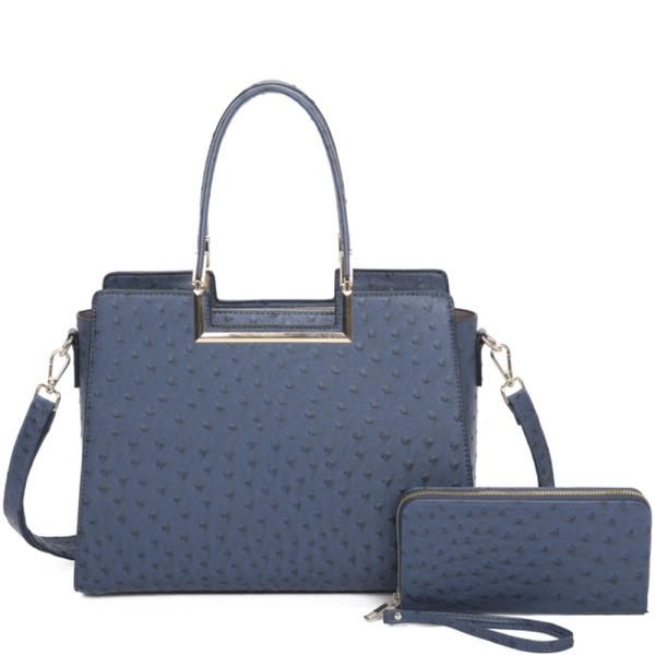 2IN1 TEXTURE SATCHEL W WALLET SET