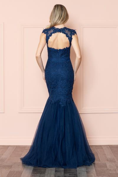 Nighttime Glamour: Lace Appliqués & Rhinestones Mermaid Dress