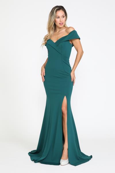 (6 PCS X $64.00) Sleek Allure: Off-the-Shoulder Long Dress in Heavy Jersey