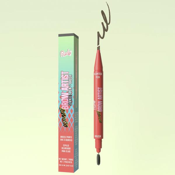 RUDE ULTIMATE BROW ARTIST SLANTED PEN AND BRUSH - Taupe