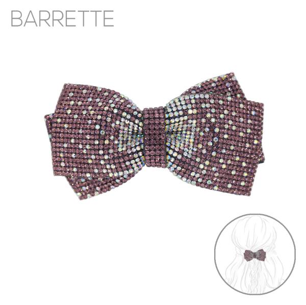 BOW RHINESTONE BARRETTE HAIR PIN