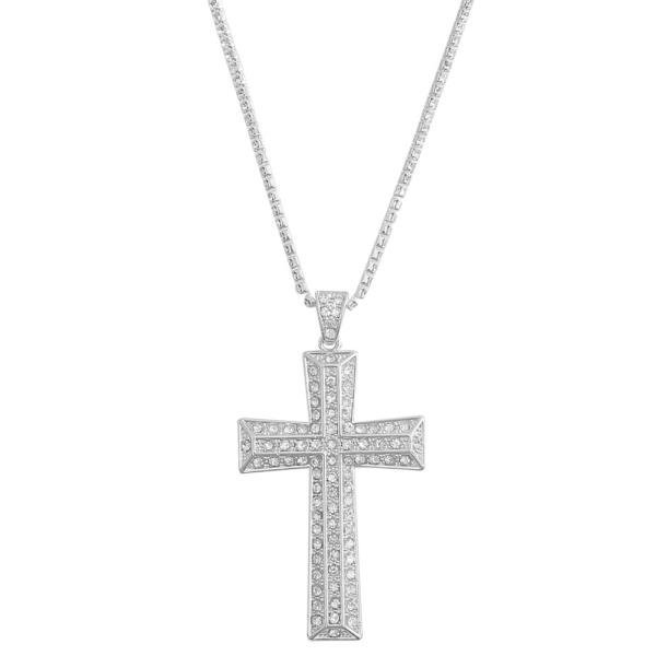 EMBOSSED CROSS RS CHAIN NECKLACE