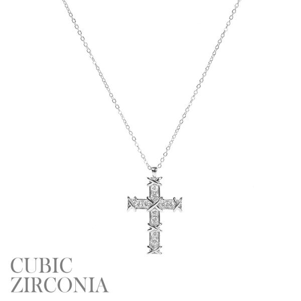 CZ KNOTTED CROSS NECKLACE