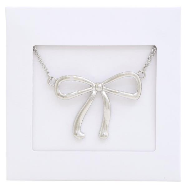 BOW PENDANT METAL NECKLACE