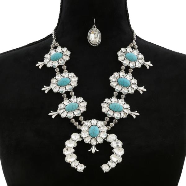 WESTERN RHINESTONE HORSESHOE NECKLACE