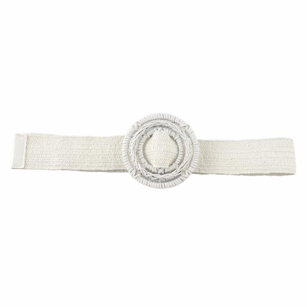 STRAW ROUND BUCKLE BELT