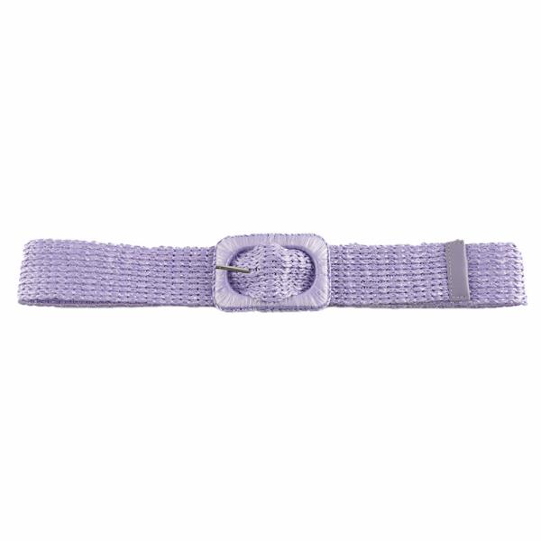 STRAW RAFFIA RECTANGLE BUCKLE BELT