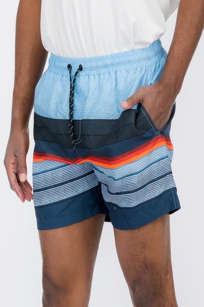 ($10.25 EA X 10 PCS) Blue stripes Swim Shorts