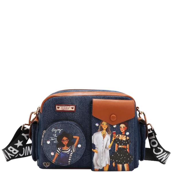 NICOLE LEE NIKKY DENIM MESSENGER BAG