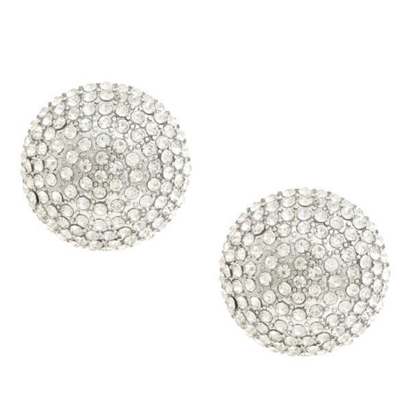 RHINESTONE ROUND EARRING