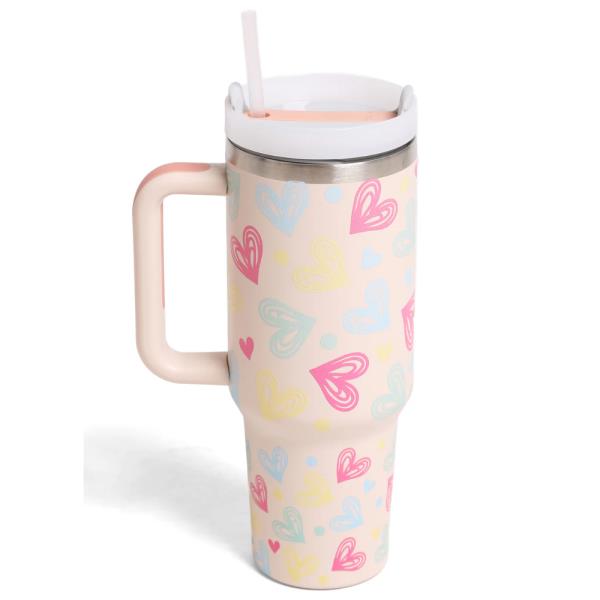 COMFYLUXE DOODLE HEARTS TUMBLER