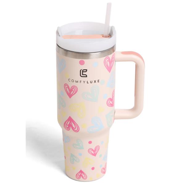 COMFYLUXE DOODLE HEARTS TUMBLER