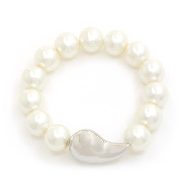 TEARDROP DOME PEARL BEAD BRACELET