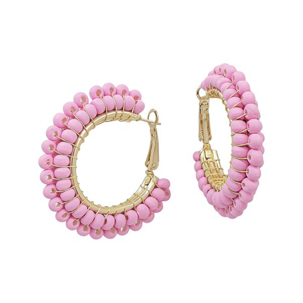 BEAD HOOP EARRING